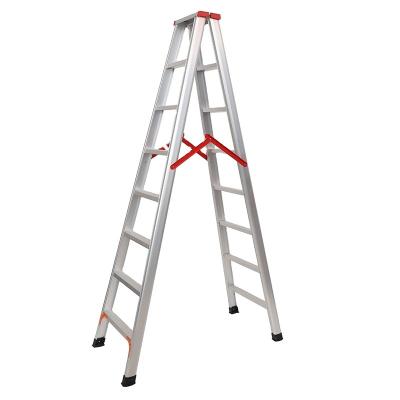 China Folding Ladders Wholesale Approved Aluminum Stick Ladder With 8 Steps Folding Household Ladder For Home Use for sale