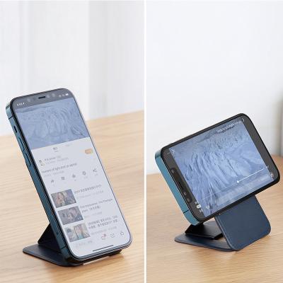 China Adjustable Colorful Leather Detachable Magnetic Card Holder Phone Card Holder Mini Card Holder Pocket for sale