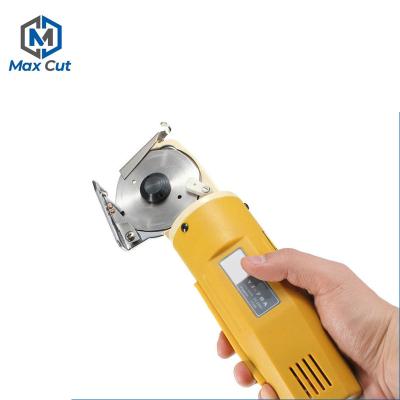 China Semi Automatic Mini Electric Cloth Cutter Rotary Blade Fabric Slitter Octagonal Knife Electric Rotary Scissors For Multi Layer Leather for sale