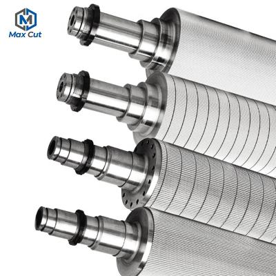 China Factory High Quality Tungsten Carbide Coating Corrugated Roll A Since C G Groove E-F Creasing Top Roller for sale