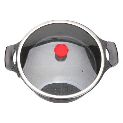 China 2021 new household hot sale style high quality aluminum non-stick frying pan with lid for sale