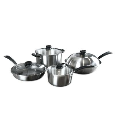 China Sustainable Modern Durable Non Pop Stainless Steel Stick Casserole Cookware Set for sale