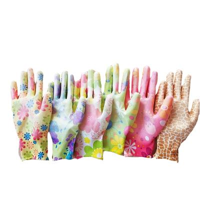 China Garden Gloves Garden Gloves PU Work Gloves Mixed To Color Nylon Work Gloves for sale