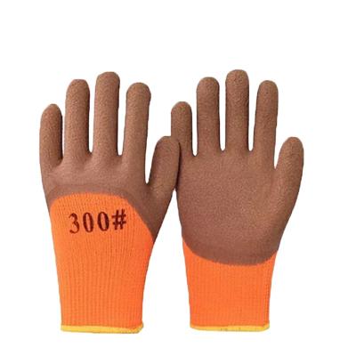 China Cheap Price Anti-Slip 13 Gauge Orange Latex Coated Rubber Foam Grip Garden Gloves For Winter for sale