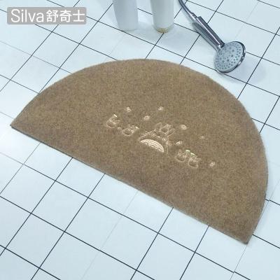 China Waterproof Embroidery Customized Carpet Half Round Door Mat For Home for sale