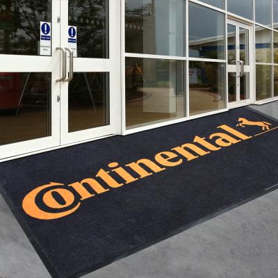 China Modern Anti Slip Reception Custom Logo Door Mat Outdoor Floor Printed Mat For Hotel And Market for sale