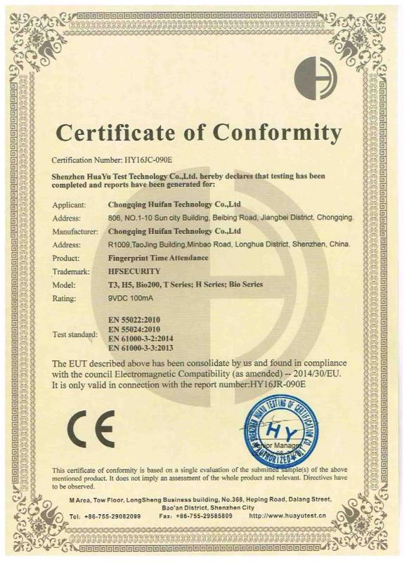 CE - Chongqing Huifan Technology Co., Ltd.