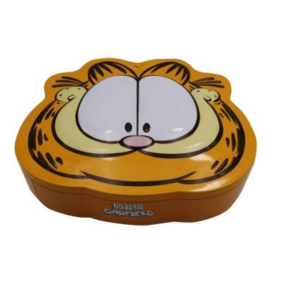 China Recycled Materials Customized Irregular Shape Cookies Tin Storage Box for sale