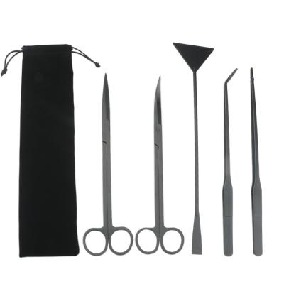 China Viable Aquariums Clean Tool Kit with Stainless Steel Aquarium Plant Tools for Stainless Curve Straight Scissors Tools for sale