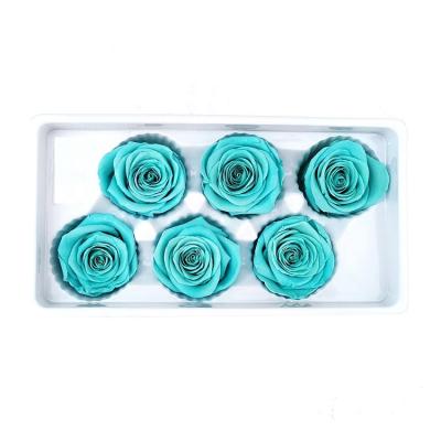 China Making Gift Box Wholesale High Redemption Rate A Grade 5-6cm Colorful Preserved Rose Head In Box For Valentine's Day Gift for sale