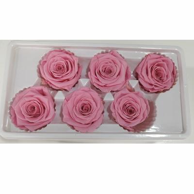 China Creative Gift Box 5-6cm Diy Forever Eternal Flower Gift Making Rose Head Natural Lasting Eternal Rose for sale