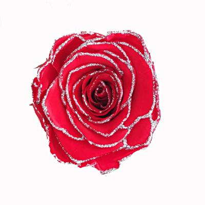 China Natural Fresh Rose Flower Alll Occasions Fashionable Preserved 5-6cm Rose Head for valentines gift for sale