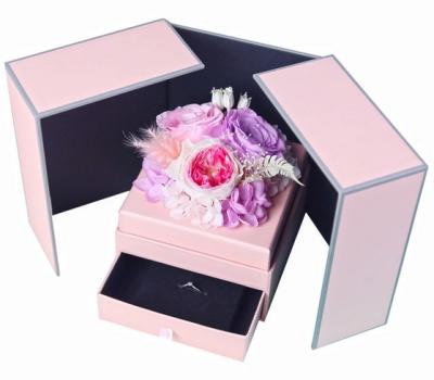 China DIY to Wedding & Home Decoration Luxury Eternal Rose Flower Roses Flowers In Preserved Box With Drawer for sale