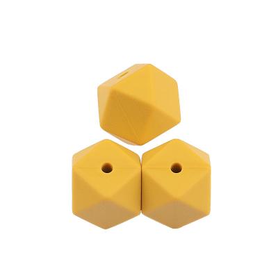 China Baby Teething Wholesale High Quality Silicone Beads Custom Baby Teething Gel Hexagon Beads Milk Teeth Grinding Can Bite Loose Beads for sale