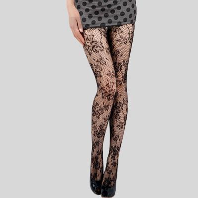 China Antibacterial Hollowed Out Lace Mesh Lolita Stockings Based Japanese Retro Floral Rattan White Lolita Pantyhose Stocking Hot Classic Pantyhose for sale