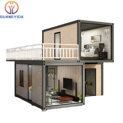 China Mini Portable Homes Prefab Collapsible Modern European Modular Prefab Container House 2 Storey for sale