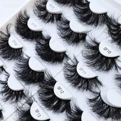 China Real Mink Fur Handmade Natural Thick 3d 25mm false eyelashes and thick seller packing 100% for sale