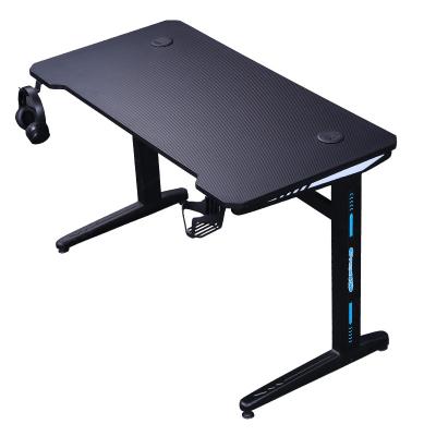 China Wholesale High Quality Adjustable (Height) Led Computer Table Desk RGB Gaming Desk E-sports Table PC Desk With Earphone Holder for sale