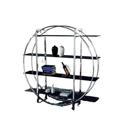 China modern foldable metal and round glass shelf for sale