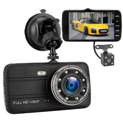 China WDR Loop Video Parking Monitoring Car Dvr VCR Dash Cam 3 In 1 Rear View Dual Camera Car Recorder Car Camera 4Inch Cycle Recording Night Vision Dashcam for sale