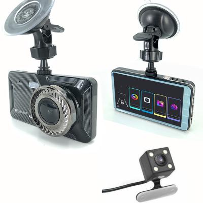 China WDR Loop Video Parking Monitoring Car Dvr VCR Dash Cam Rear View Dual Camera Car Recorder Car Camera 4Inch Cycle Dashcam Recording Night Vision for sale