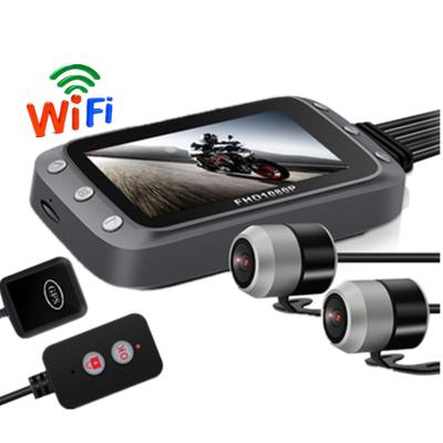 China No WiFi GPS Motorcycle Driving Recorder Night Vision Wide Angle Waterproof Motorbike Dash Remote Cam DVR for sale