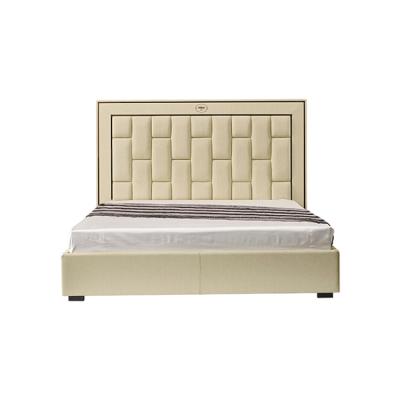 China King Size Modern Italian Genuine Leather Soft Bed for sale