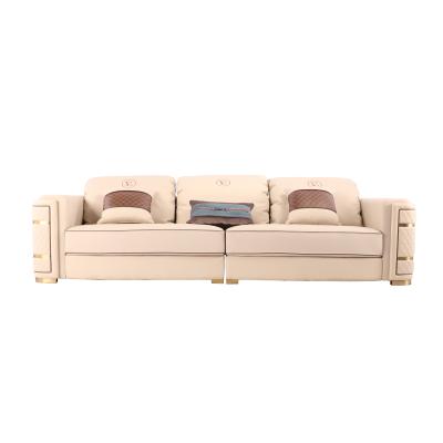 China Reclining American Light Luxury Leather Sofa Set Living Room Furniture Modern Simple Sofa Set Matching Pillow For Sale for sale