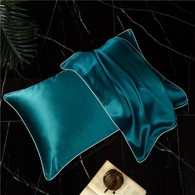 China Custom Hot Selling Memory Front 100% Pure Mulberry Silk Pillow Case Envelope Style Support Add Logo Dark Gray Pillow Case 48x74cm for sale