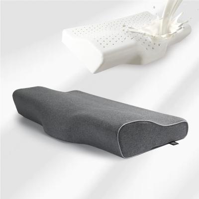 China Anti-static Natural Latex Butterfly Neck Sleep Pillow Protect Vertebrae Health Care Orthopedic Cervical Pillow for sale