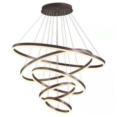 China Acrylic Round Ring Led Nordic Simple Modern Dining Room Living Room Pendant Light Ceiling LED Chandeliers for sale