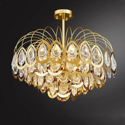 China CowKing Brass Chandelier 2020 New Light Modern Chandelier Large Crystal Raw Crystal Lamps for sale