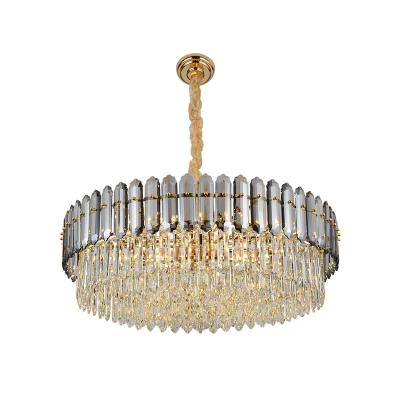 China The modern luxury decorative crystal pendant light living room hanging modern light fixtures leaded crystal chandeliers for sale