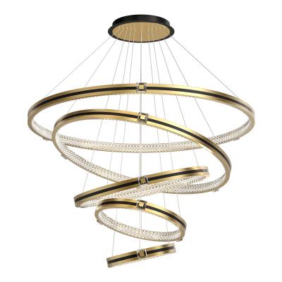 China Modern Modern LED Chandelier Dimmable Ring Chandelier Adjustable Modern Chandelier with Remote Control for sale