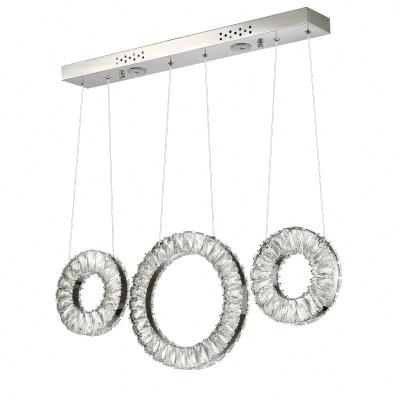 China Modern Crystal Bedroom Modern Home Living Room Chandelier Three Circles LED Luxury Led Chandelier for sale