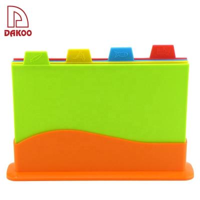 Κίνα Colorful 5 Piece Plastic Plate Cutting Chopping Board Block 4 In 1 New Fresh PP προς πώληση