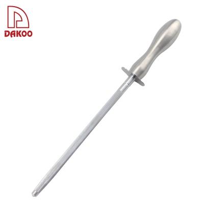 China Economical Practical 8 inch Knife Sharpener Steel Stainless Steel Sharpening Rod for sale