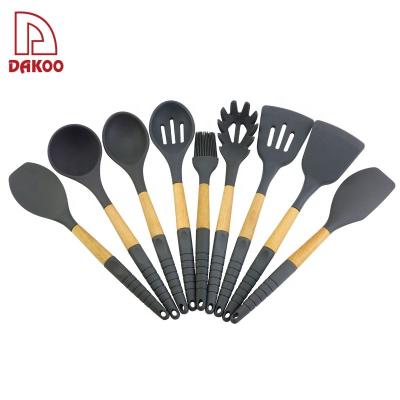 China wholesale silicone kitchen utensil handle cooking tools 9 Pcs Kitchen accessories for sale