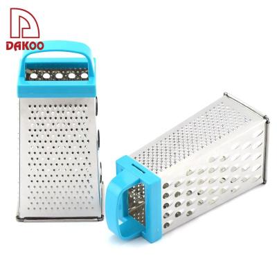 China Kitchen Grater ABS Handle Multifunction 4 sides Vegetable Grater Kitchen Cheese Grater for sale