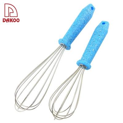 China Sustainable Baking Cake Tool Pure Fresh Color Stainless Steel Manual Egg Whisk Beaters for sale