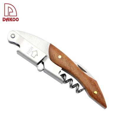 China Stainless Steel Wine Bottle Opener Multifunctional Wooden Corkscrew Rose Wood Handle à venda