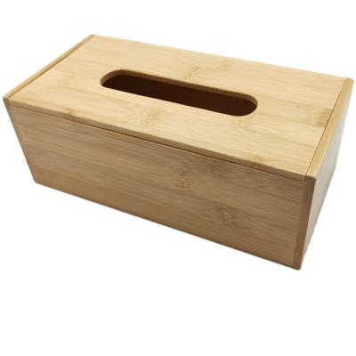 China Europe Rectangular Bamboo Tissue Box Holder With Magnet Lid Tissue Paper Container Box Bamboo Wood for sale