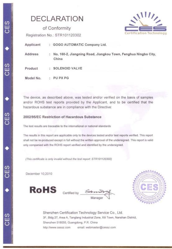 RoHS - GOGO Automatic Company Ltd.