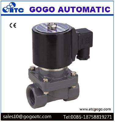 China Viton / EPDM Sealing PVC Solenoid Valve For Liquids Acids Alkalis / Gas CE for sale