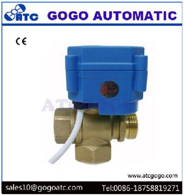 China DN20 3/4 3 Way T Flow Mini Electric Actuator Ball Valve , Water Treatment Electrically Operated Ball Valves for sale