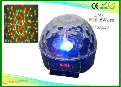 Κίνα 6w των Rgb οδηγήσεων Disco σφαιρών μαγικός φωτισμός διαμόρφωσης επίδρασης ελαφρύς, πλήρης επάνω στη σφαίρα Disco προς πώληση