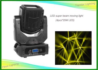 China Bright White 4 * 25W IP20 LED Moving Head Light DMX 15CH Super Beam Light for sale