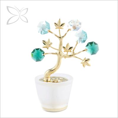 China Unique China Crystocraft Gold Plated Crystal Tree Decorated With Shiny Cut Crystals Air Freshener for sale