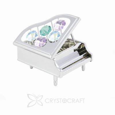 China CLASSIC Hot Selling Crystocraft Metal Piano Figurine Decorated With Shiny Cut Crystals Home Decoration for sale