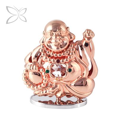 China High Art Rose Gold Plated Metal Laughing Buddha from Europe for sale